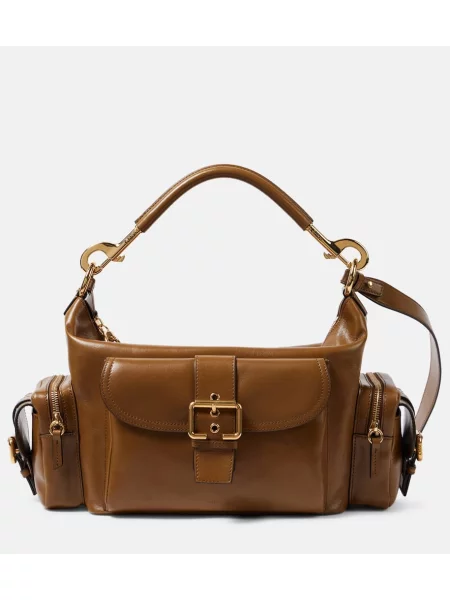 Geanta de piele Chloé din piele verde