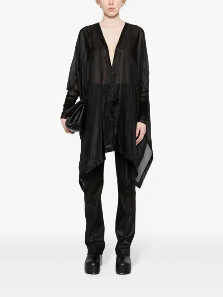 Cămașă Rick Owens de mătase negru