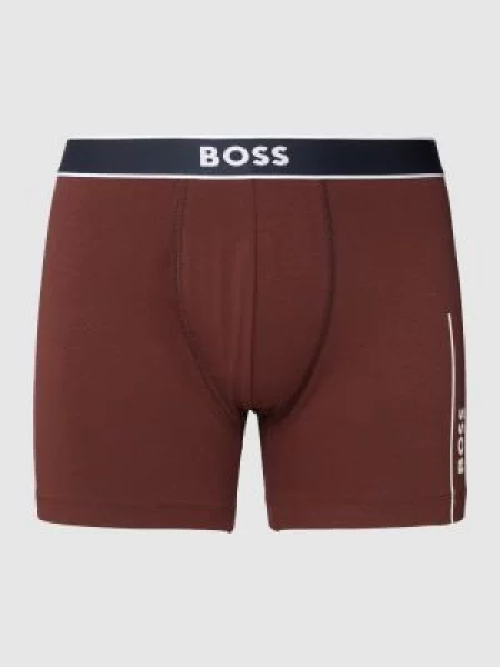 Obcisłe bokserki z detalem z logo Boss bordowe
