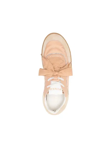 Sneakersy Pinko skórzane brązowe