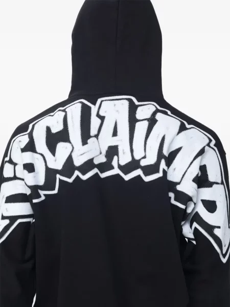 Hanorac cu glugă Disclaimer cu imagine negru
