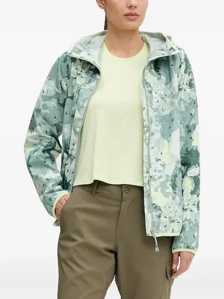 Geacă Helly Hansen cu model floral cu glugă cu imagine verde