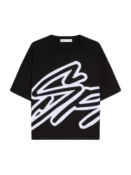 Bershka Majica črna bela