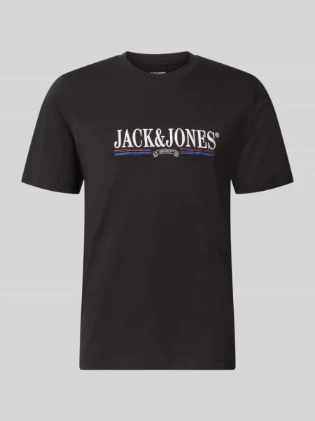 T-shirt z nadruk z logo model FREDERIKSBERG' Jack & Jones czarna