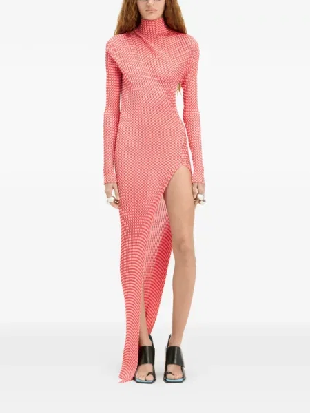 Rochie maxi Jean Paul Gaultier asimetrică roșu