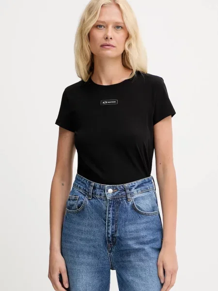 Тениска Armani Exchange дамска черно