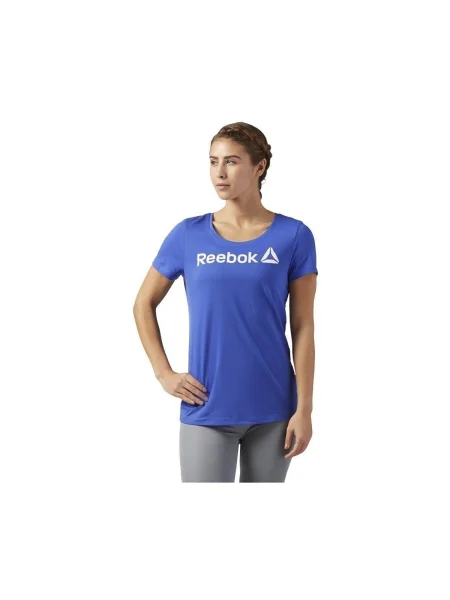 Tricou Reebok Sport cu decolteu în U albastru