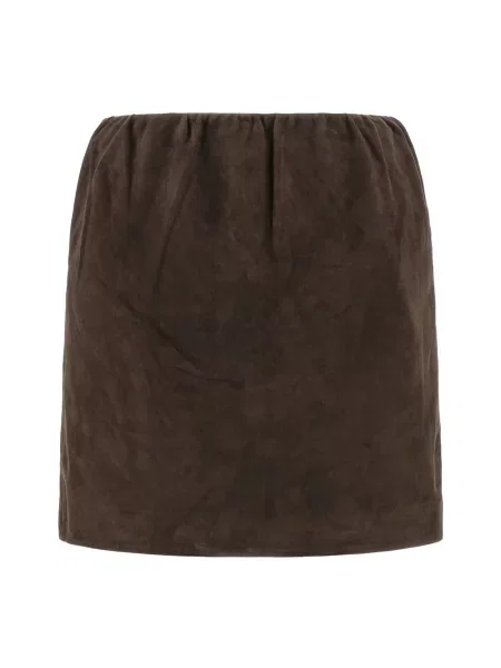 Spódnica Rotate Birger Christensen zamszowa brązowa
