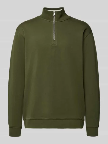 Bluza z kołnierzem o kroju regular fit z czystej bawełny Marc O'polo Denim khaki