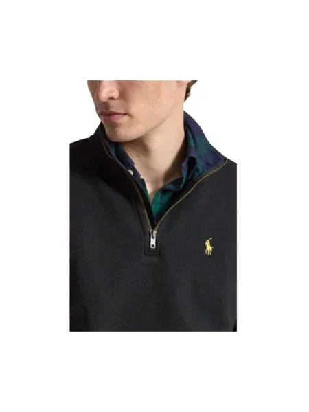 Bluza z kołnierzem zapinanym Ralph Lauren czarna