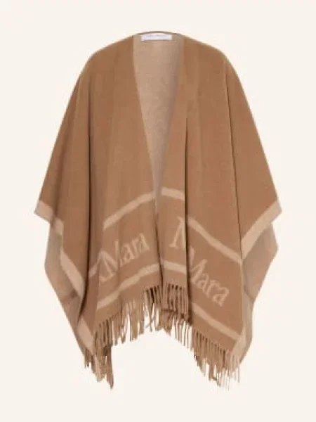 Max Mara Žakárová Pláštěnka Hilde velbloudí béžová