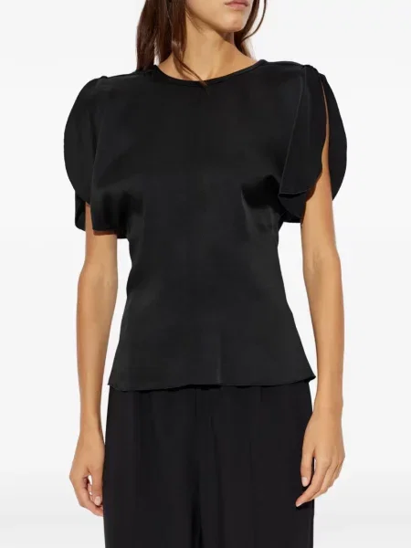 Αμανικας τοπ Victoria Beckham με βολάν μαύρο