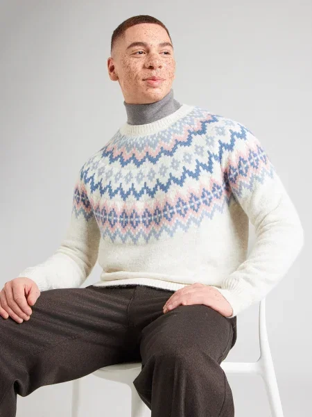 GAP Pulover FAIR ISLE YOKE opal / albastru regal / rosé alb