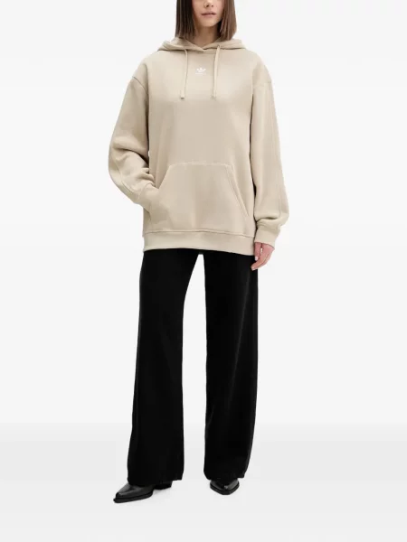 Hanorac cu glugă Adidas cu dungi cu broderie cu cordon negru