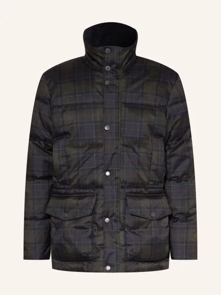 Barbour Prošívaná Bunda Lonnen tmavě modrá / tmavě / tmavě zelená červená