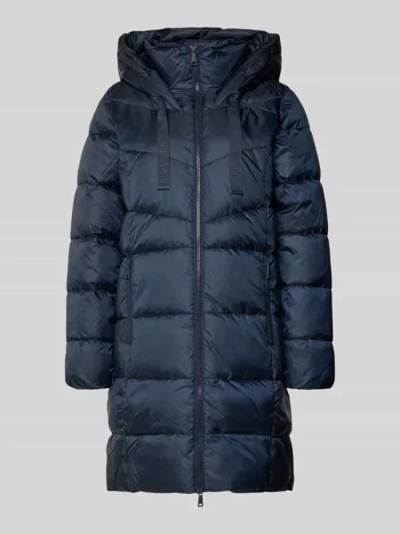 Płaszcz pikowany o kroju regular fit z kapturem S.oliver Red Label granatowy