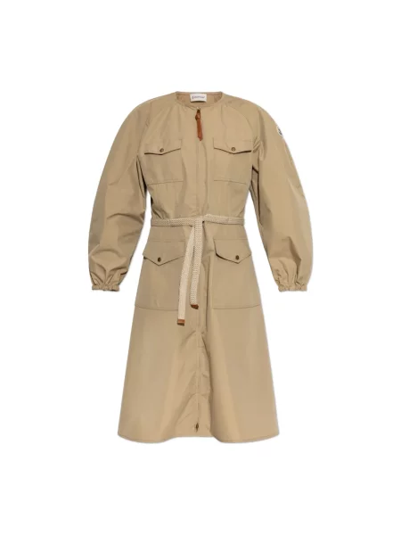 Sukienka Moncler popelinowa brązowa