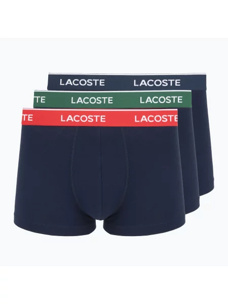 Boxeri pentru bărbați Lacoste 3 perechi navy blue/green/red/navy blue roșu
