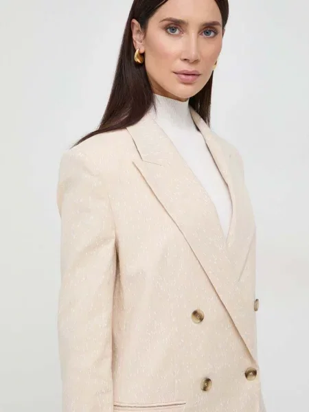 BOSS sacou cu doua randuri de bej