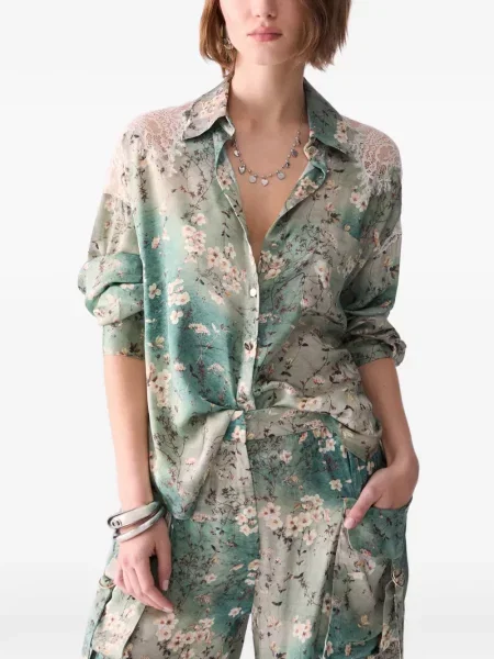 Cămașă Liu Jo din satin verde