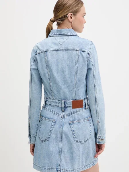 Tommy Jeans Rochie tip bluză denim albastru