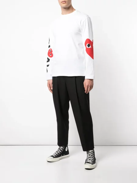 Ilgas marškinėliai Comme Des Garçons Play balta