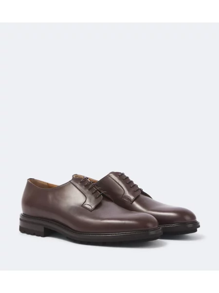 Pantofi derby Kiton din piele maro
