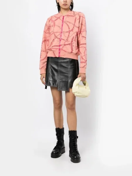Bunda Hermès Pre-owned s potiskem na ramínka růžová
