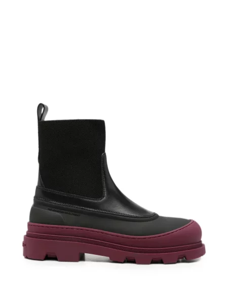 Cizme scurte Moncler din piele negru
