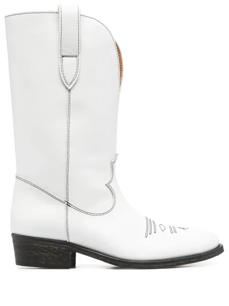 Botine Via Roma 15 cowboy alb