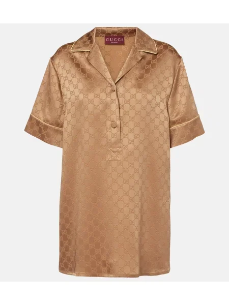 Satenska bluza Gucci rjava