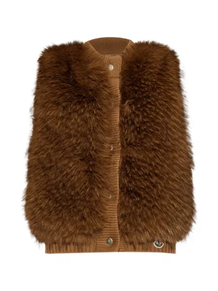 Vestă Moncler cu blană maro
