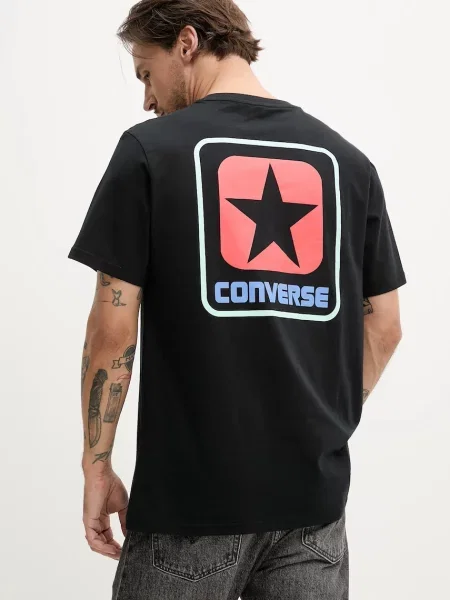 Тениска Converse с принт черно