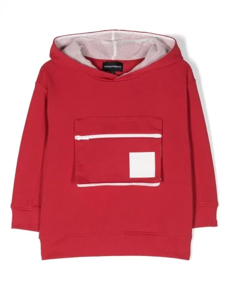 Bluza z kapturem dziecięca Emporio Armani czerwona