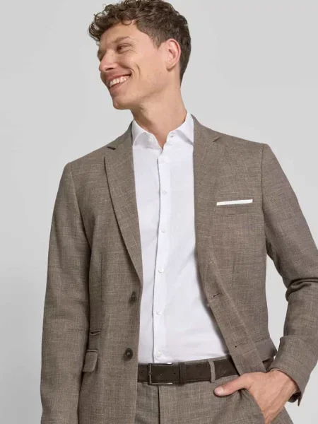 Marynarka garniturowa o kroju slim fit z dodatkiem wełny model ‘OASIS’ Selected