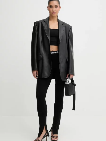Karl Lagerfeld Jeans legginsy gładkie czarny