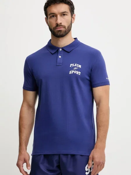 PLEIN SPORT tricou polo bleumarin cu imprimeu