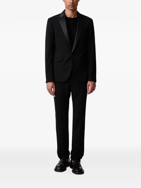 Costum Lindbergh din satin cu rever negru