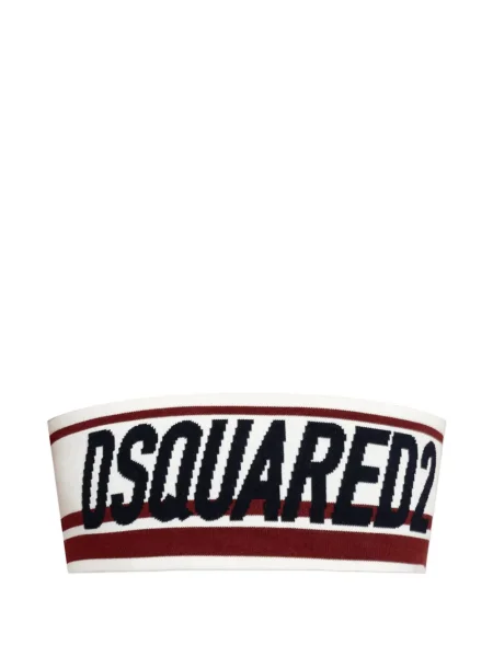 Плетен топ Dsquared2 на райета бяло