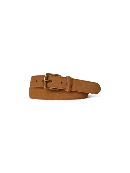Pasek Polo Ralph Lauren zamszowy brązowy