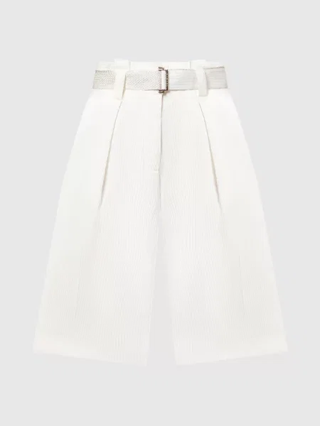 Шорти з шовком в рубчик з Agnona білі
