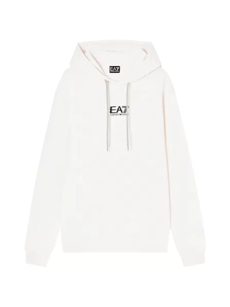 Hanorac cu glugă Ea7 Emporio Armani cu imagine cu cordon alb