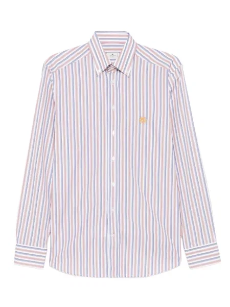 Cămașă Etro cu dungi lungă alb