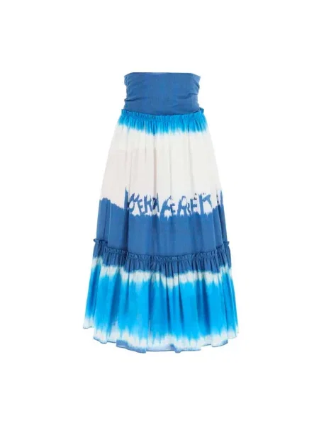 Tie dye spódnica midi Alberta Ferretti do kolan niebieska