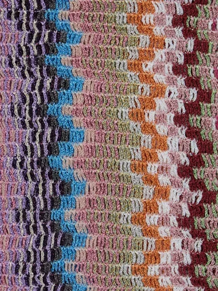 Fular Missoni cu franjuri albastru