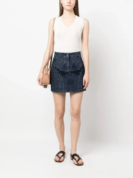 Φούστα Alberta Ferretti ζακάρ μπλε