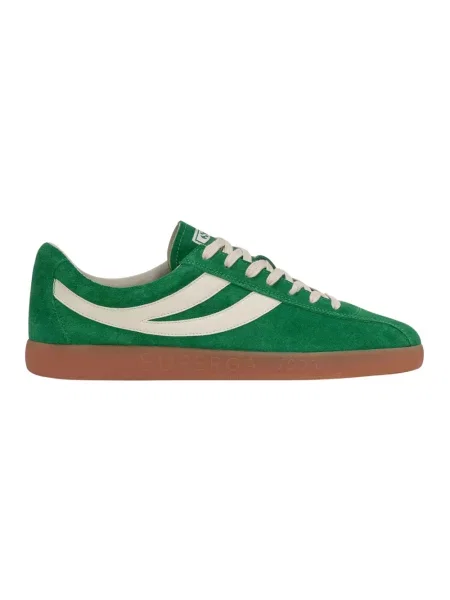 Sneakersy Superga skórzane zielone