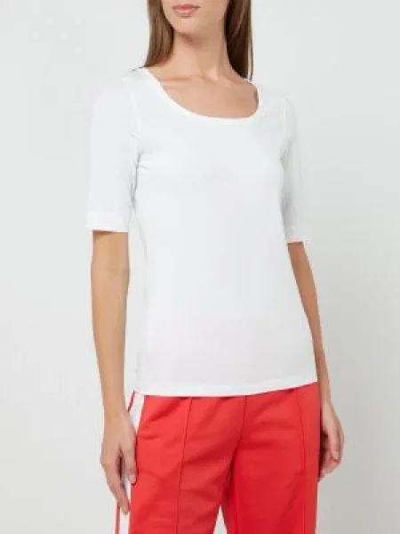T-shirt z rękawem o dł. model ‘Daily’ Opus biała