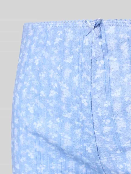 Szorty z wiązanym detalem Review błękitne