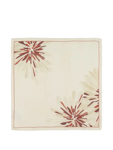 Fular Brunello Cucinelli cu model floral cu imagine